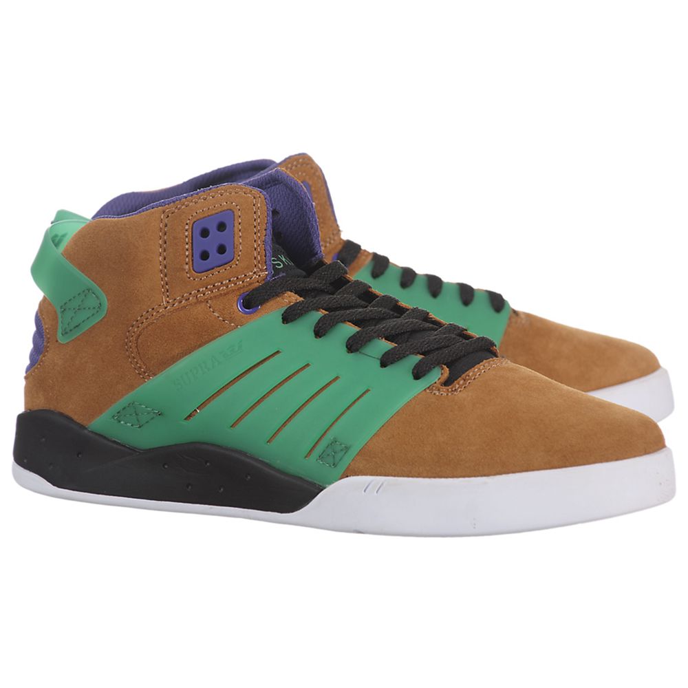 Chaussures de Skate Supra SkyTop III Marron Light Brown/Teal-Black-White Homme | DIN-67601302